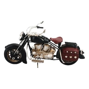 Enfeite Retrô Motociclista Motocicleta Preta Vintage - 28cm
