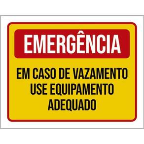 Kit 3 Placas Emergência Em Caso Vazamento Use Equipamento