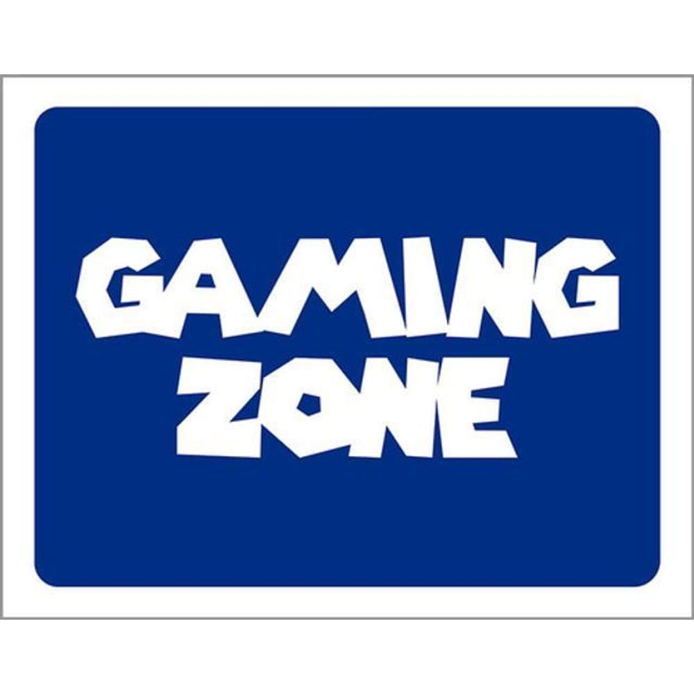 Kit 3 Placas Sinalização - Gaming Zone Encanador Azul