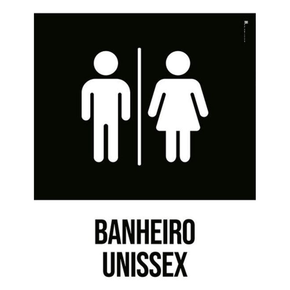 Kit 3 Placas Sinalização - Banheiro Unissex Desenho