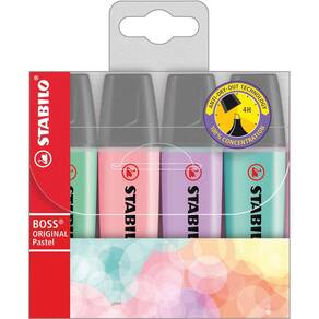 Caneta Marca Texto Stabilo Boss 04 Cores Pasteis Sertic