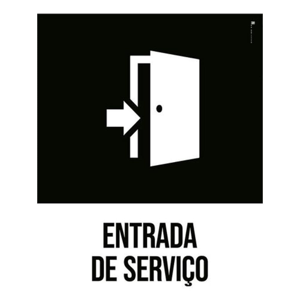 Kit 5 Placas Desenho Entrade De Serviço