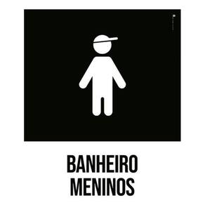 Kit 5 Placas Sinalização - Banheiros Meninos Desenho