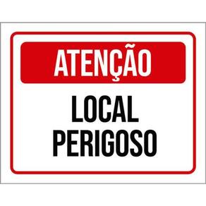 Kit 3 Placas De Sinalização - Atenção Local Perigoso