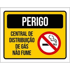 Kit 3 Placas Perigo - Não Fume Centra Distribuição De Gás