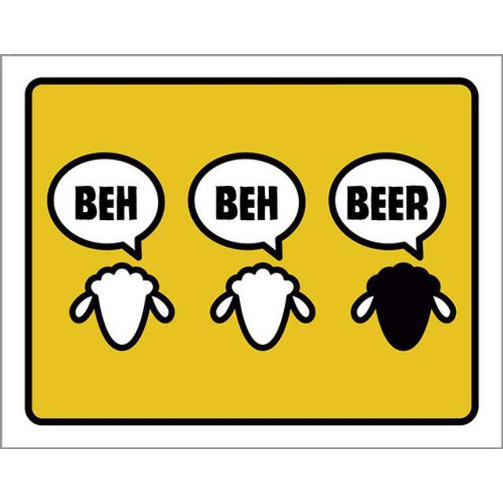 Kit 3 Placas Sinalização - Beh Beh Beer