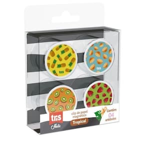 Prendedor De Papel Magnetico Holic Tropical - 4 Unidades