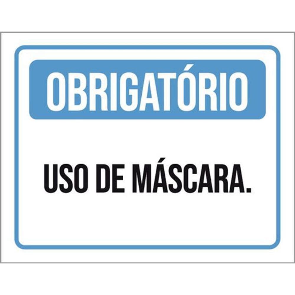 Kit 5 Placas Sinalização - Obrigatório Uso De Máscara