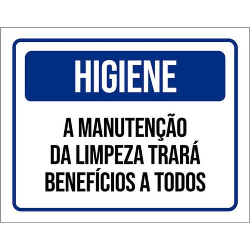 Kit 3 Placas Aviso Manutenção Limpeza Benefícios A Todos
