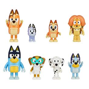 Pacote de bonecos Bluey Heeler Family & Mates com 8 bonecos