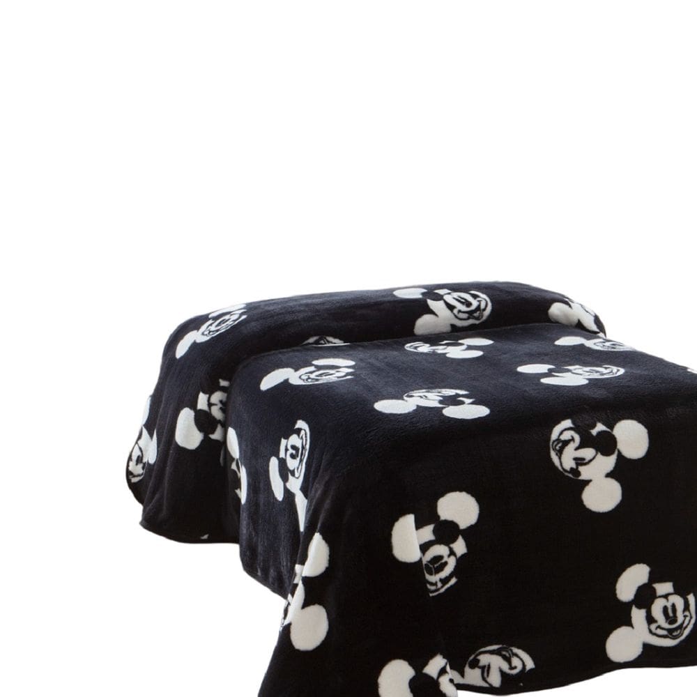 Cobertor Raschel Plus Juvenil Disney Mickey 150 cm x 200 cm Preto