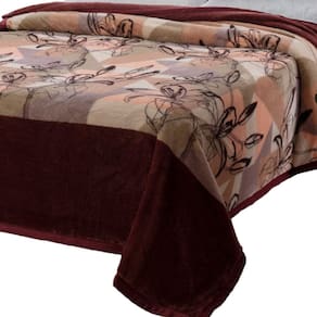 Cobertor Plus com Cinta Guadalquivir 180 cm X 220 cm Marrom