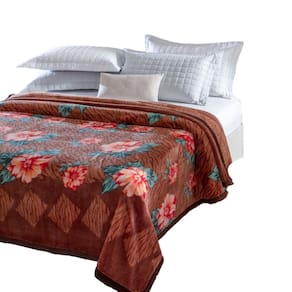 Cobertor Plus com Cinta Tejo 180 cm X 220 cm Marrom