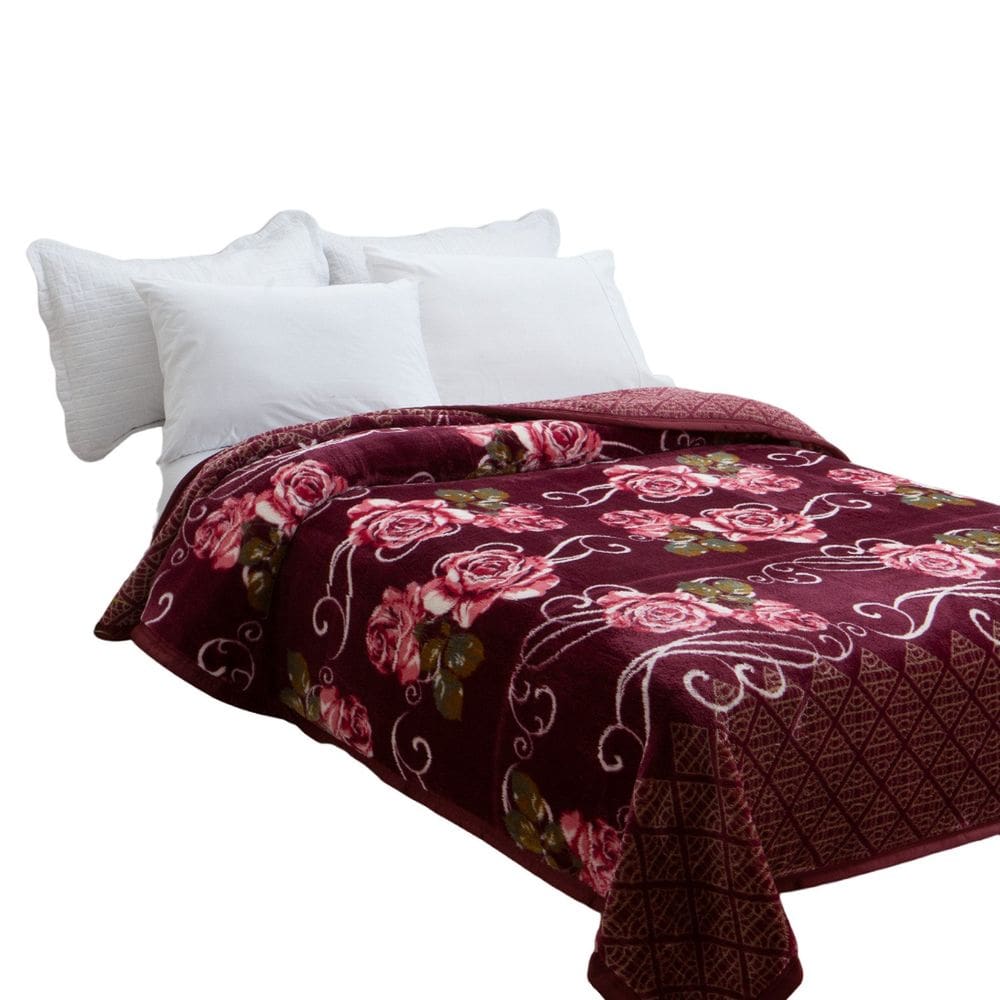 Cobertor Plus com Cinta Columbia 180 cm X 220 cm Vinho