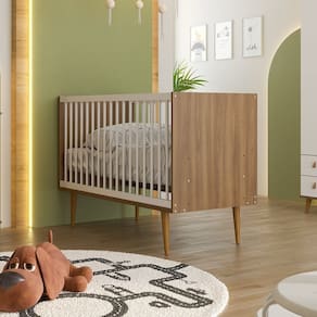 Berço Americano Encanto Alta Resistência Nogal Manchester/ Branco