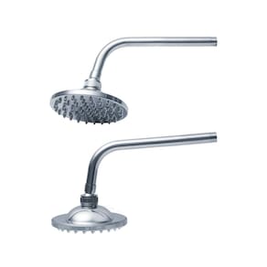 Chuveiro Redondo Articulável Metal Cromado Luxo Cinza