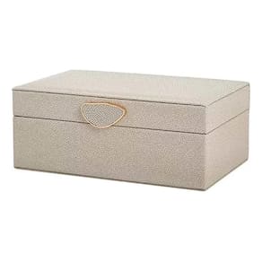 Caixa Decorativa em MDF com Revestimento em PU Cinza 24cm 18207 Mart
