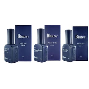 Preparadores Bluwe Primer + Adesivador + Top Coat Clear Novo