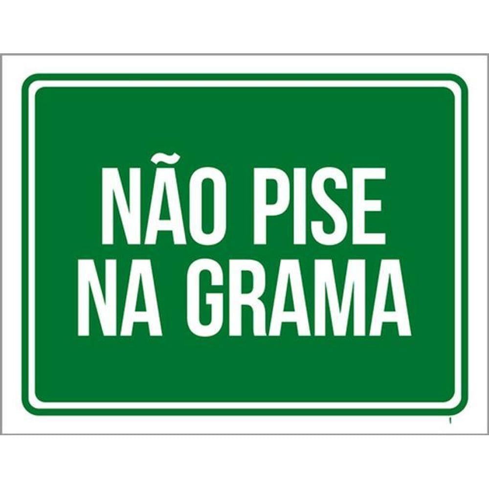 Kit 3 Placas Sinalização - Verde Não Pise Na Grama
