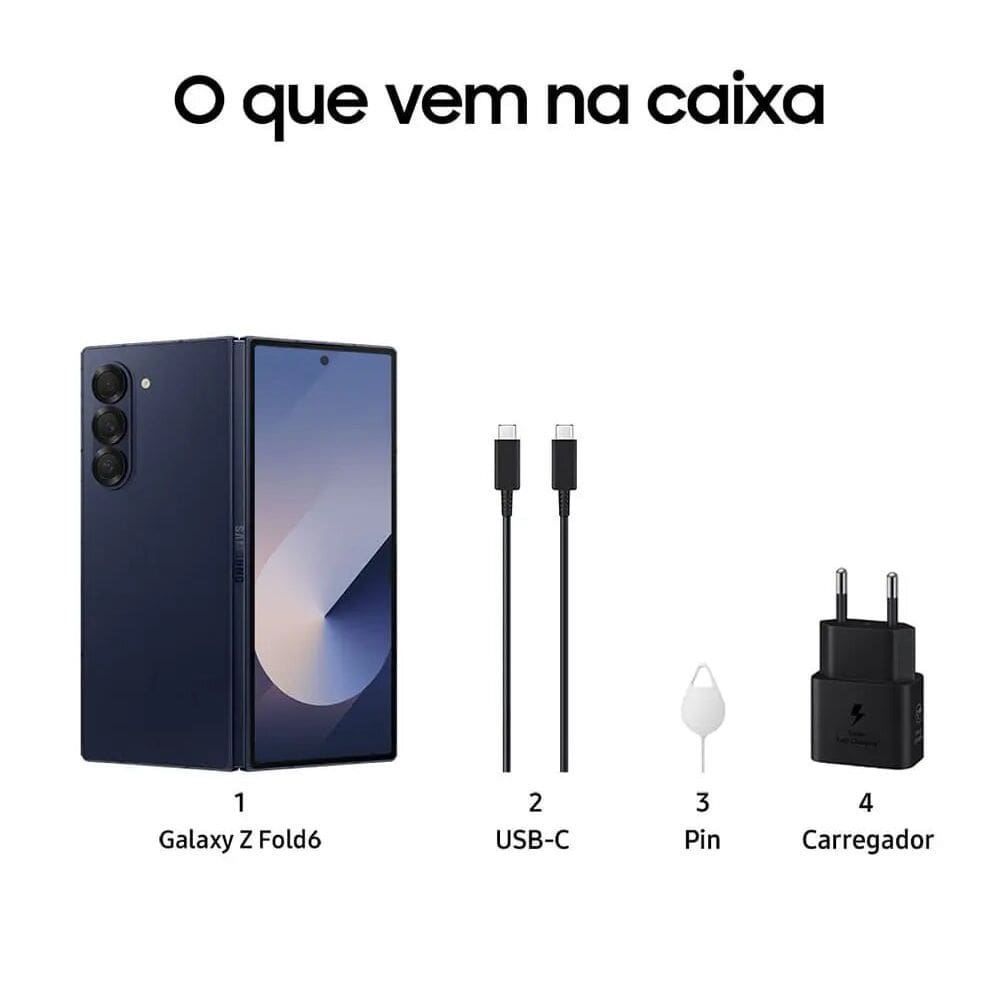 Smartphone Samsung Galaxy Z Fold6 512GB Azul | Casas Bahia
