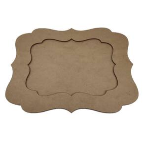 Moldura Retangular Ondulada Em Mdf - 27,5X21Cm
