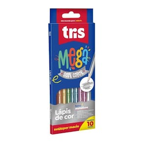 Lápis De Cor Triangular Soft Color Metálico 10 Cores