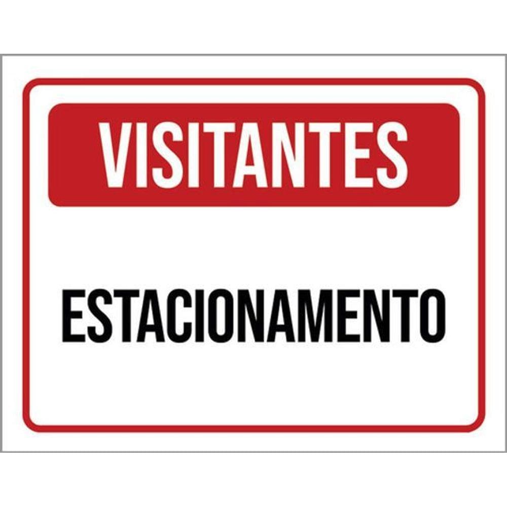 Kit 3 Placas De Sinalização - Visitantes Estacionamento
