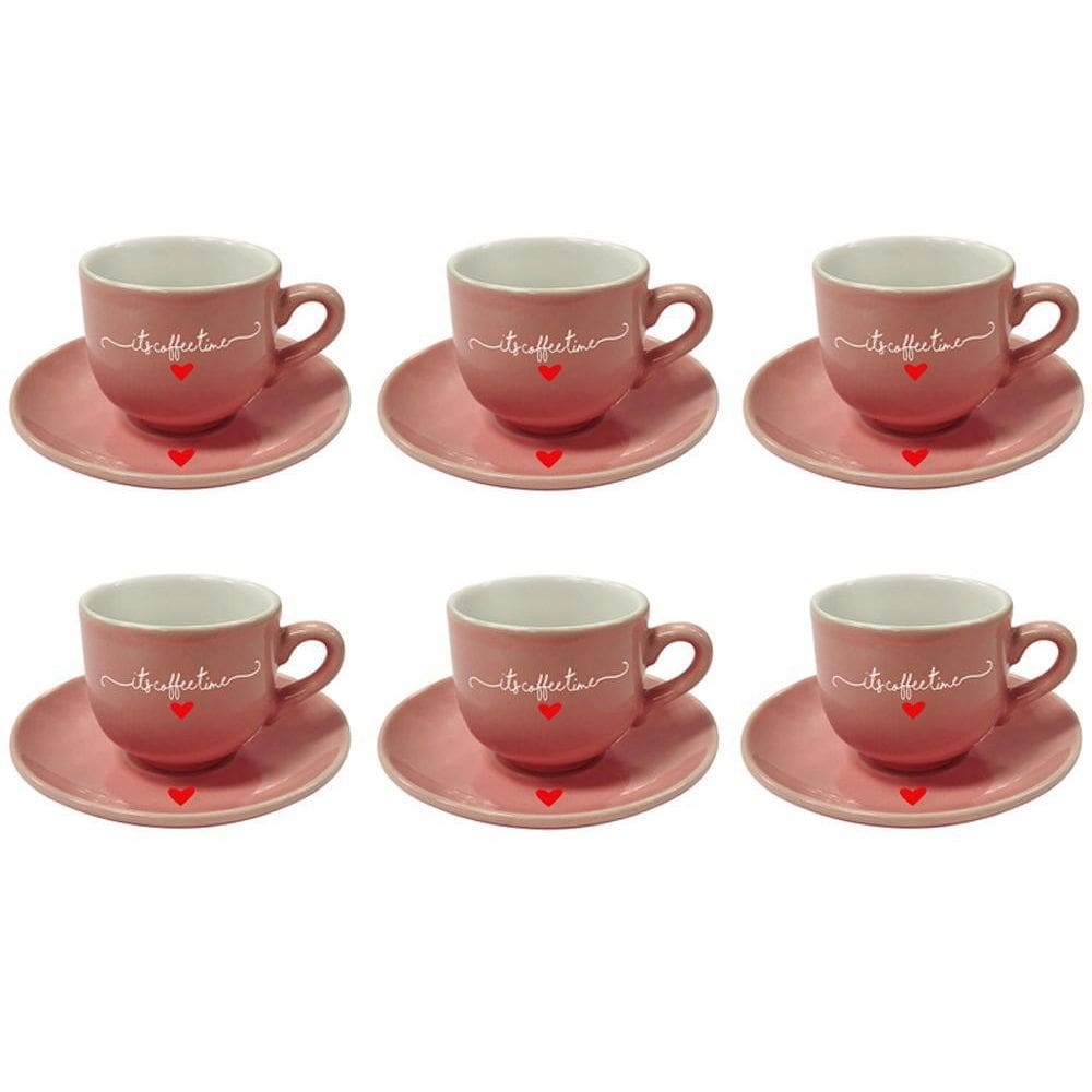 Conjunto 6 Xícaras Café Porcelana 90ml Hauskraft