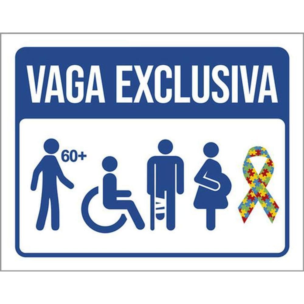 Kit 3 Placas Sinalização - Vaga Exclusiva 60 Mais