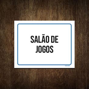 Placa Ambiente Sinalização Setor Salão De Jogos 27X35