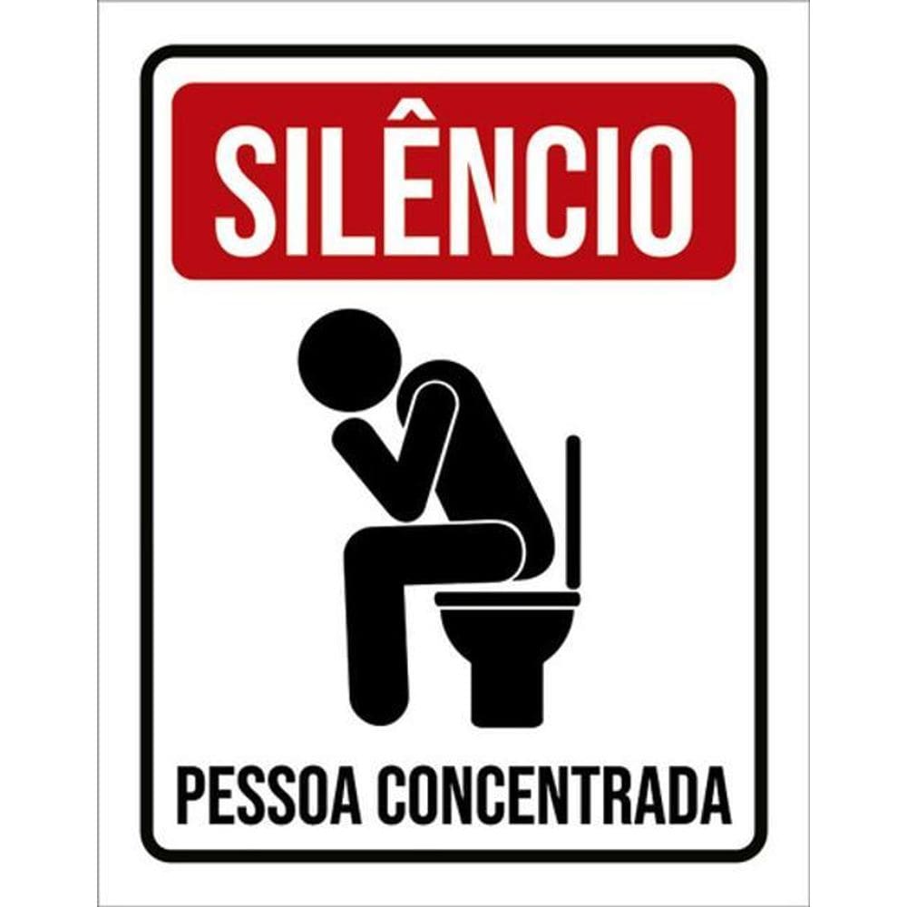 Kit 3 Placas Decorativa - Silêncio Pessoa Concentrada