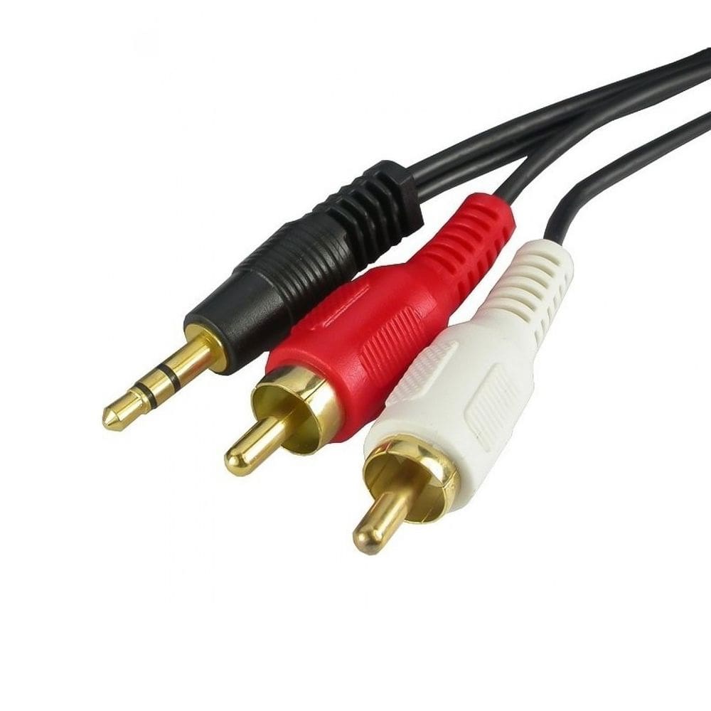 Cabo P2 Macho Estéreo x 2 RCA Macho 1,5 Metros