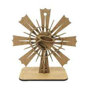 Aplique Laser Mdf - Esplendor E Terço Com Base - 15 Cm
