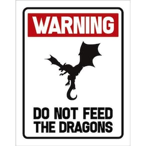 Kit 3 Placas Decorativa - Warning Do Not Feed Dragons