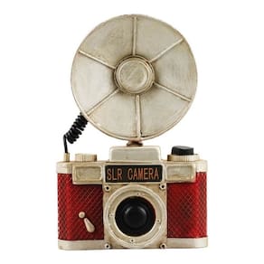 Enfeite Câmera Fotográfica Antiga Vermelha Retrô Vintage