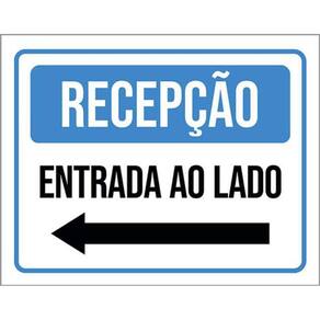 Kit 3 Placas Sinalização Recepção Entrada Lado Seta Esquerda