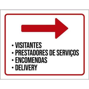 Kit 3 Placas Visitantes Prestadores Serviços Encomendas