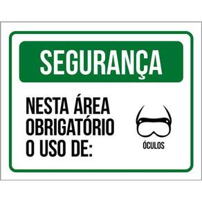 Kit 3 Placas Segurança Área Obrigatório Uso De Óculos
