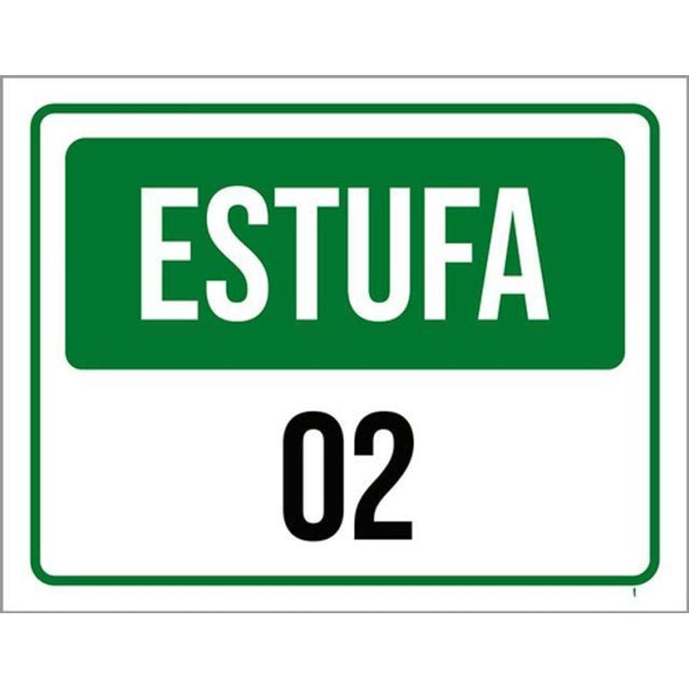 Kit 5 Placas Sinalização - Estufa 02 Verde