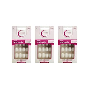 Unhas Postiças Fhaces Natural Quadrada Curta Com 24Un - 3Un