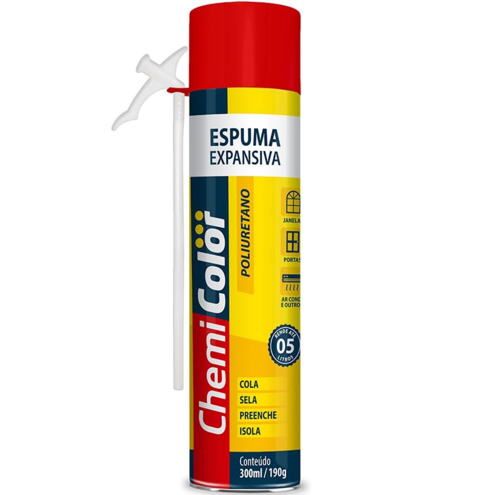 Espuma Expansiva Poliuretano Chemicolor 300ml - Vedação e Isolamento Fácil