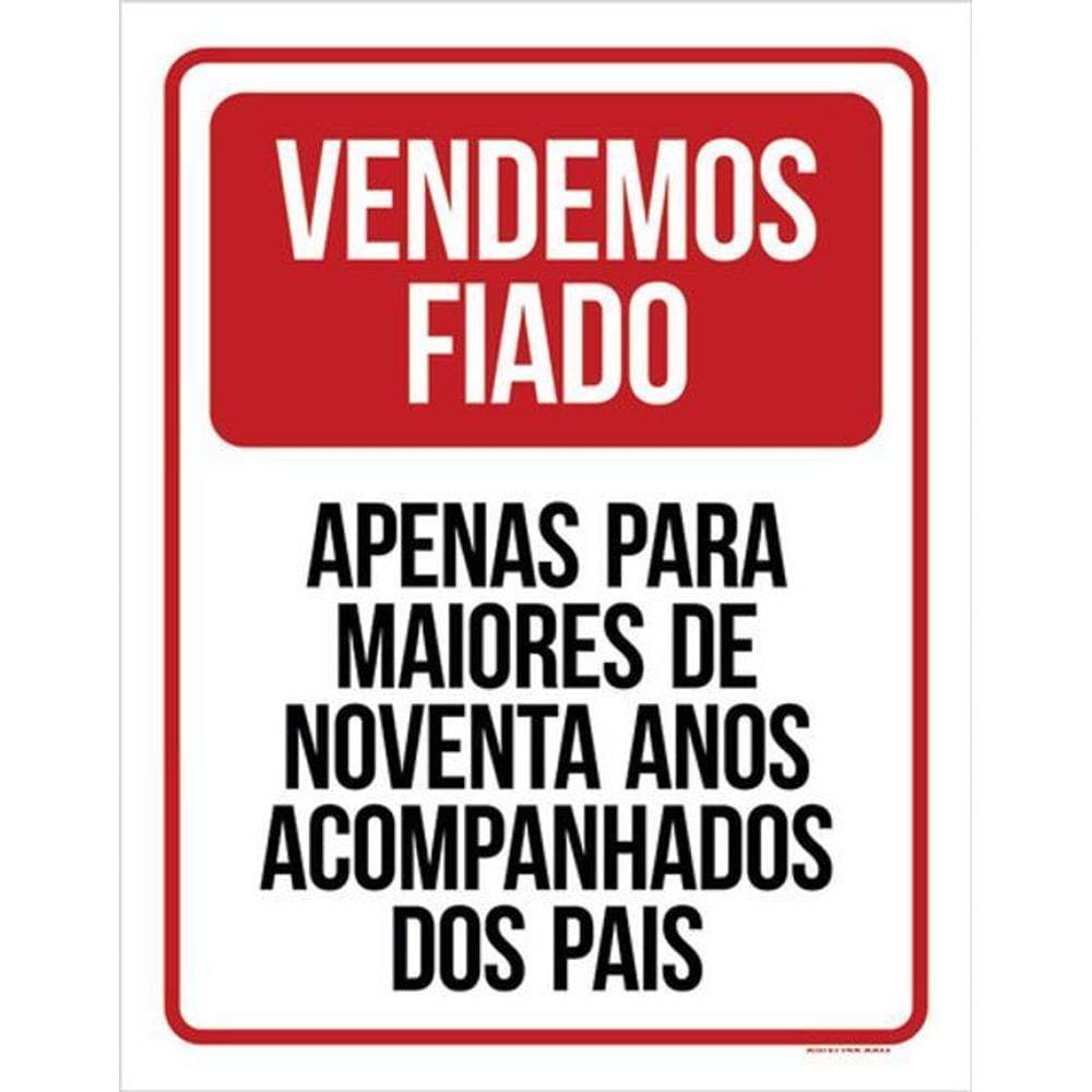 Kit 5 Placas Vendemos Fiados Apenas Maiores Noventa