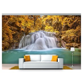 Papel De Parede Cachoeira Natureza Outono 3D 6M² Nch144