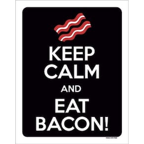 Kit 5 Placas Keep Calm And Eat Bacon 36X46