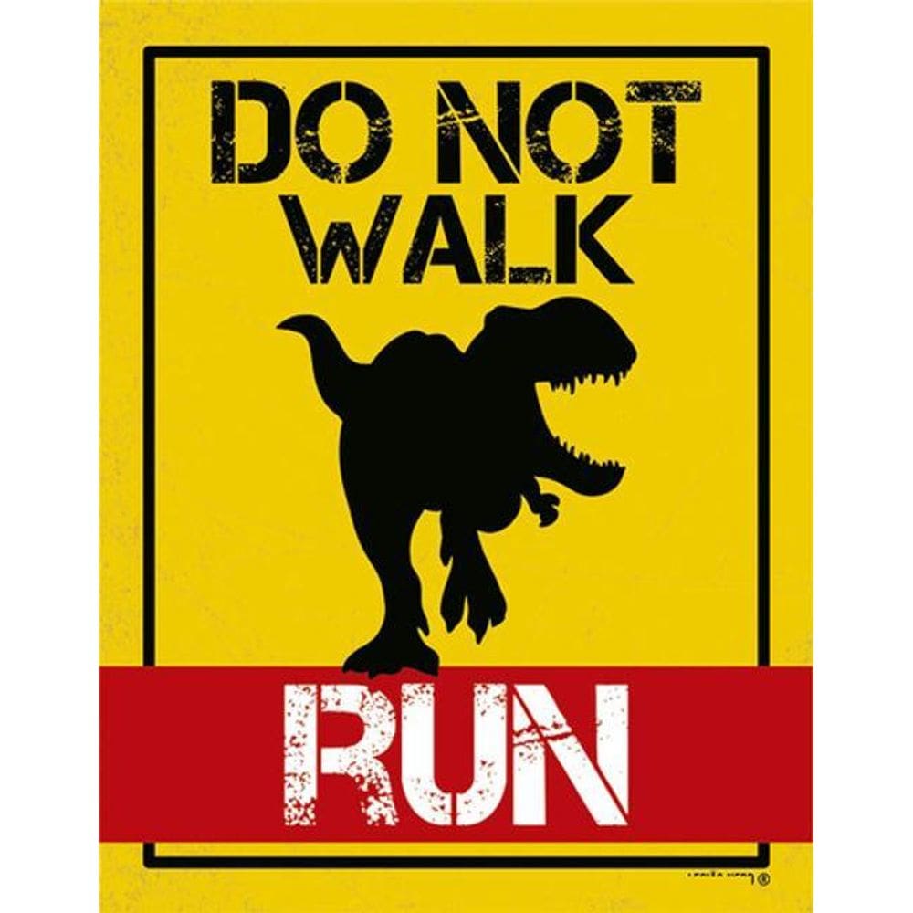 Kit 10 Placas Dont Walk Run Dinossaur