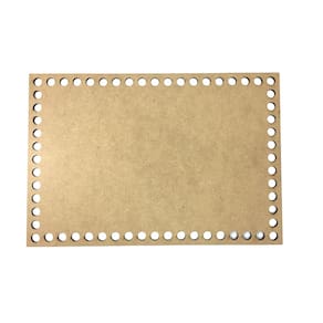 Base De Crochê Retangular Cesto Fio Malha 25 Cm Mdf 3 Mm
