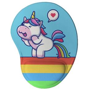 Mouse Pad Criativo Unicórnio Malcriado Caguei Arco-Íris