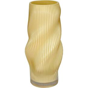Vaso Decorativo Enfeite Casa Redondo Home&co Vidro 29x13x13cm Creme