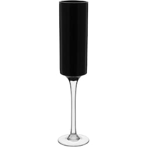 Vaso Decorativo Enfeite Casa Vidro 51x10x10cm Preto