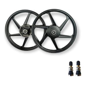 Roda Par Titan 150 6Pontas Freio Tambor + Bico Pneu S/Camara